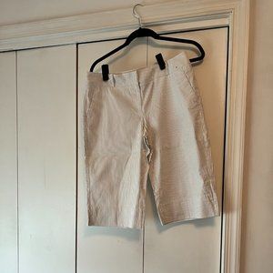 New York & Co Bermuda Shorts, Black and White Striped, Size 8